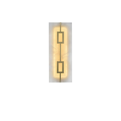 Square Alabaster Modern Brass Wall Lamp