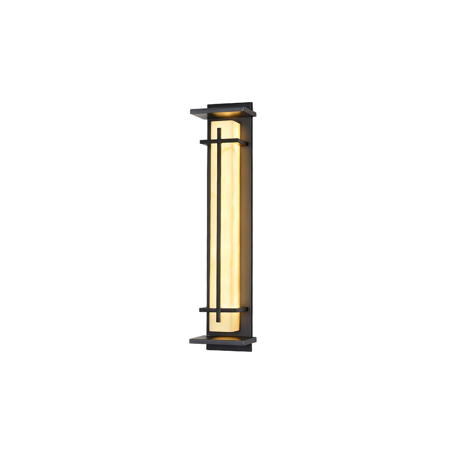 Square Outdoor Art Deco Steel Wall Light