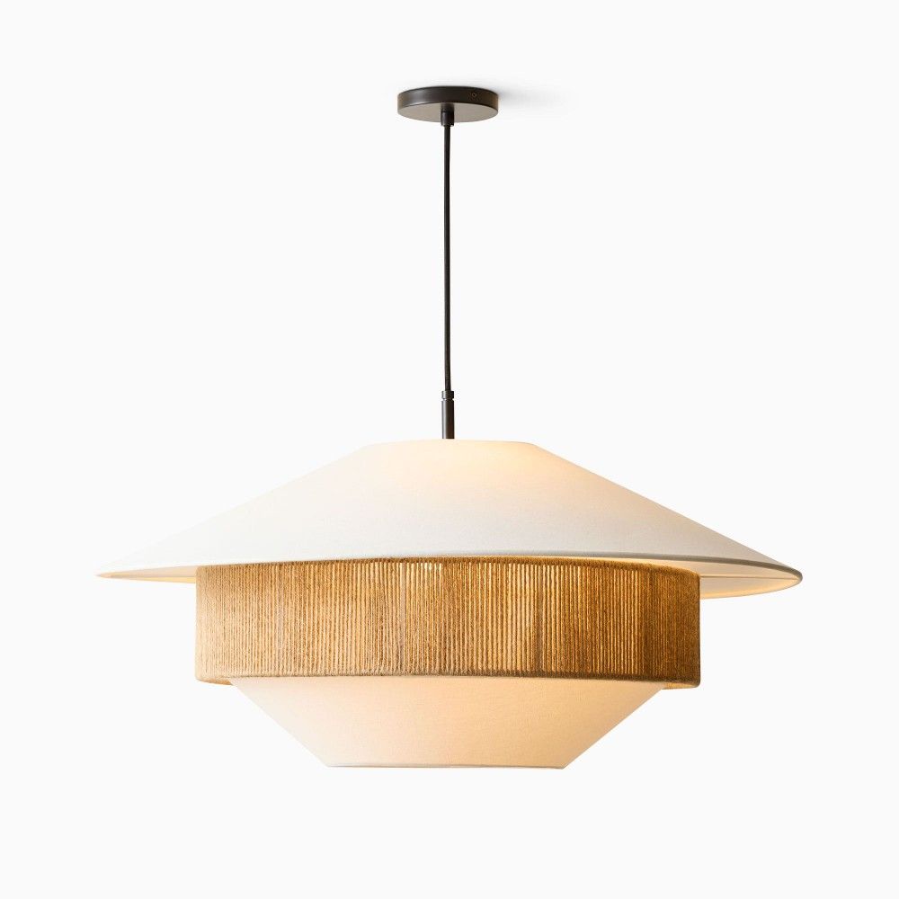 Stevie Woven Minimalist Metal Pendant Lamp