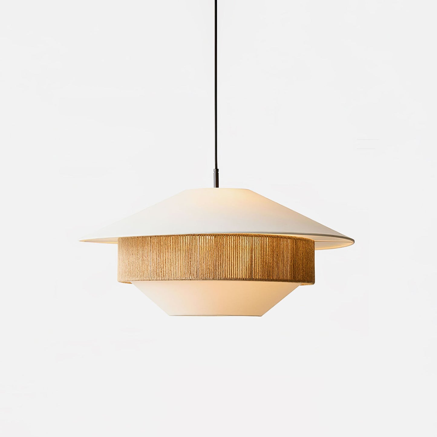 Stevie Woven Minimalist Metal Pendant Lamp