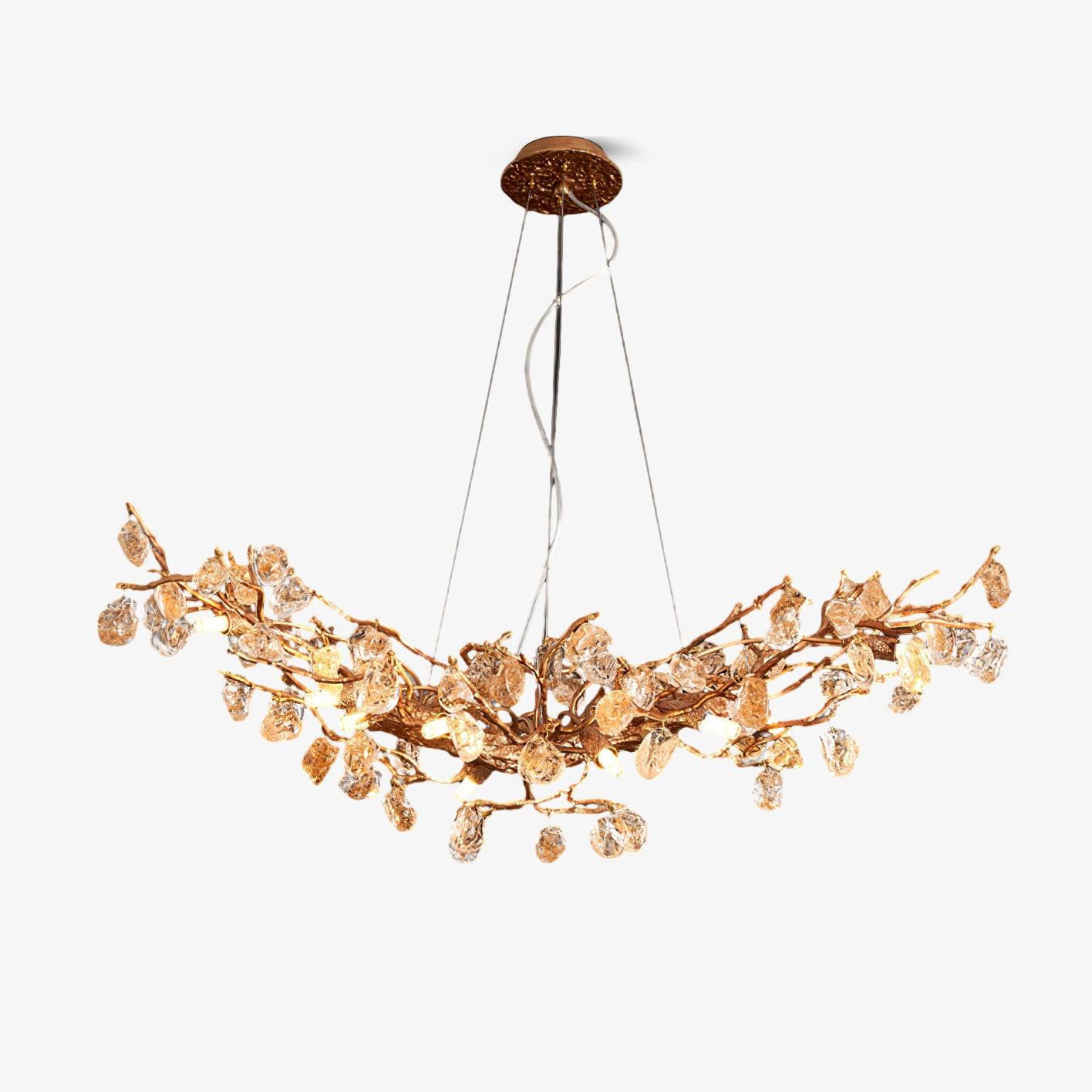 Stone Crystal Classic Brass Chandelier