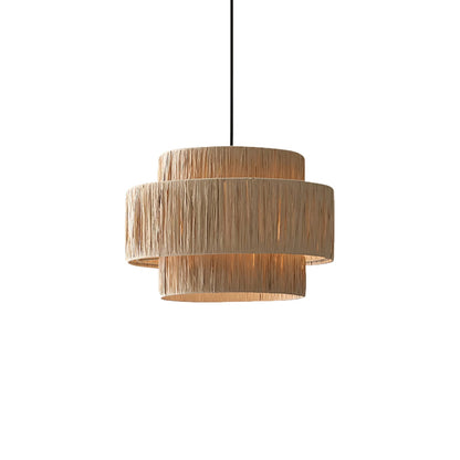 Straw Art Eclectic Metal Pendant Light