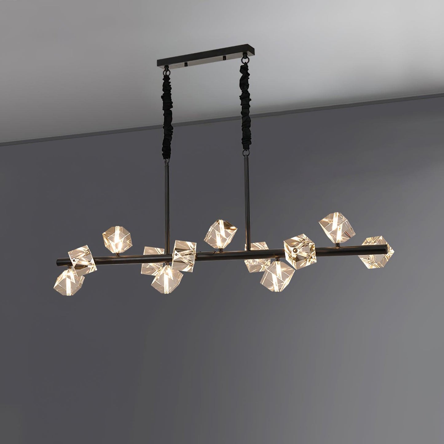 Takku Crystal Eclectic Metal Chandelier