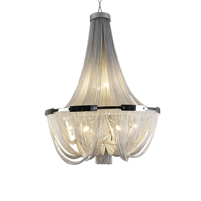 Tassel Aluminum Chain Traditional Metal Chandelier