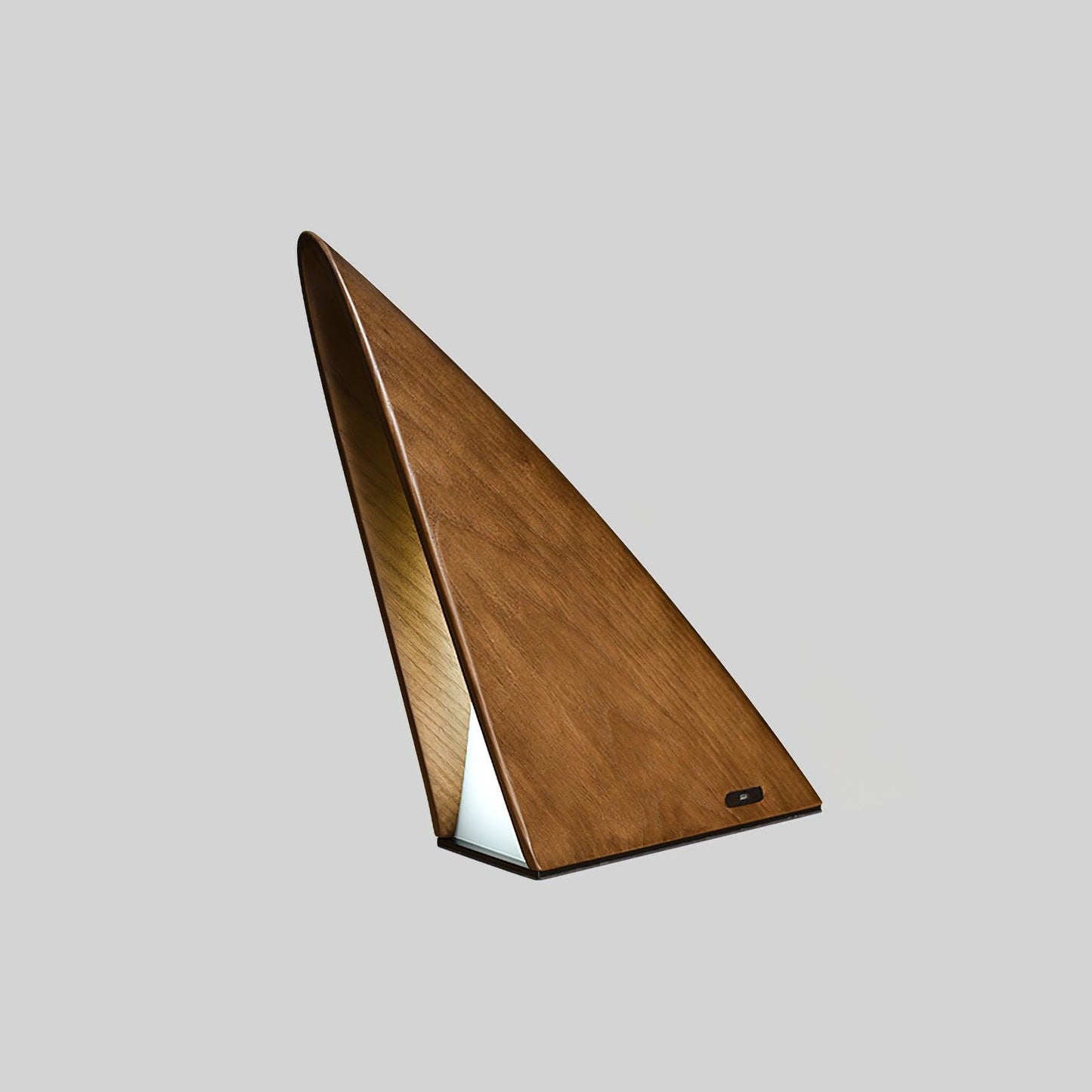 Triangular Built-in Battery Art Deco Wood Table Lamp