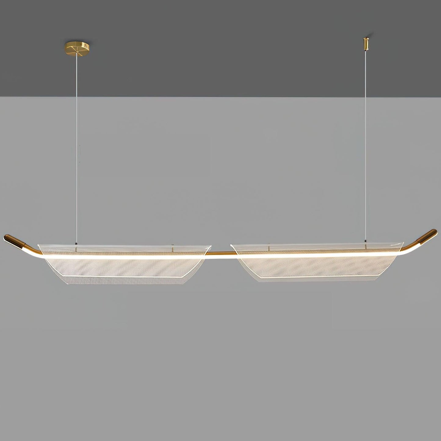 Two Boats Acrylic Contemporary Metal Pendant Light