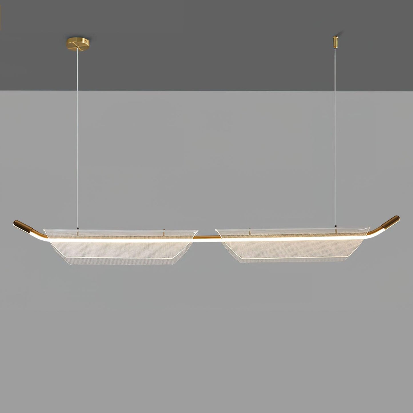 Two Boats Acrylic Contemporary Metal Pendant Light