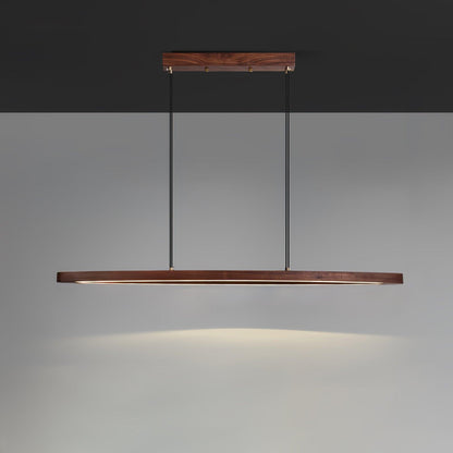 Walnut Arc Linear Modern Metal Pendant Lamp