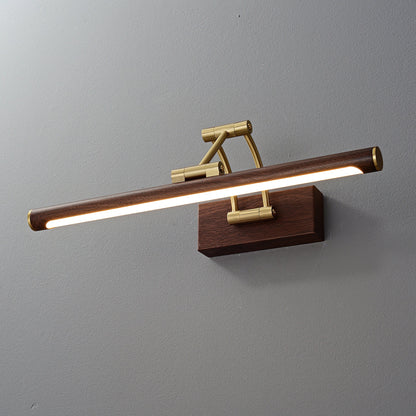 Walnut Color Linear Adjustable Modern Metal Wall Light