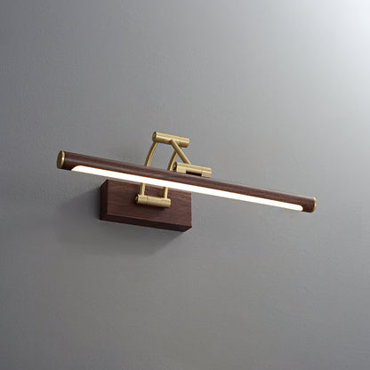 Walnut Color Linear Adjustable Modern Metal Wall Light