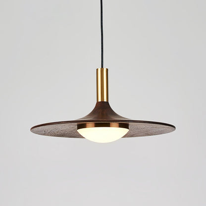 Walnut Dish Minimalist Wood Pendant Light