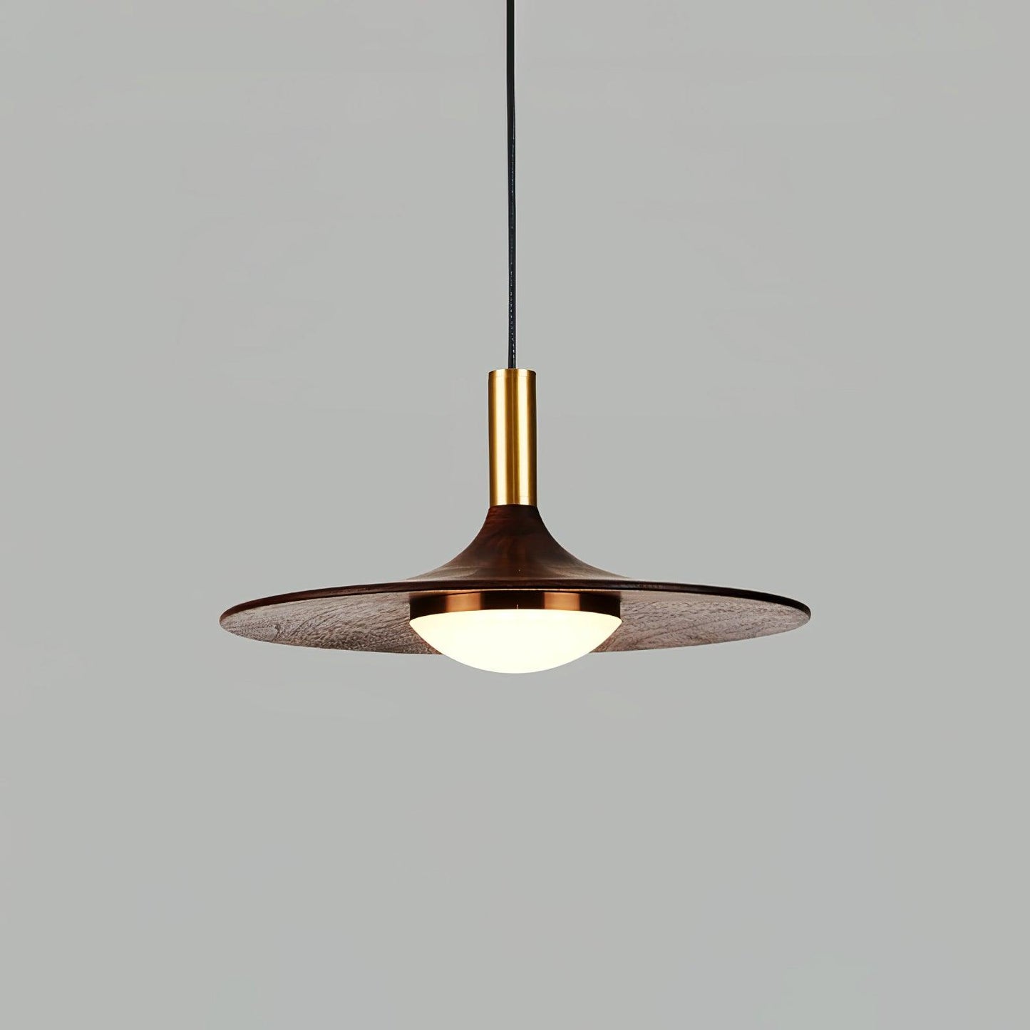 Walnut Dish Minimalist Wood Pendant Light