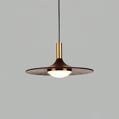 Walnut Dish Minimalist Wood Pendant Light