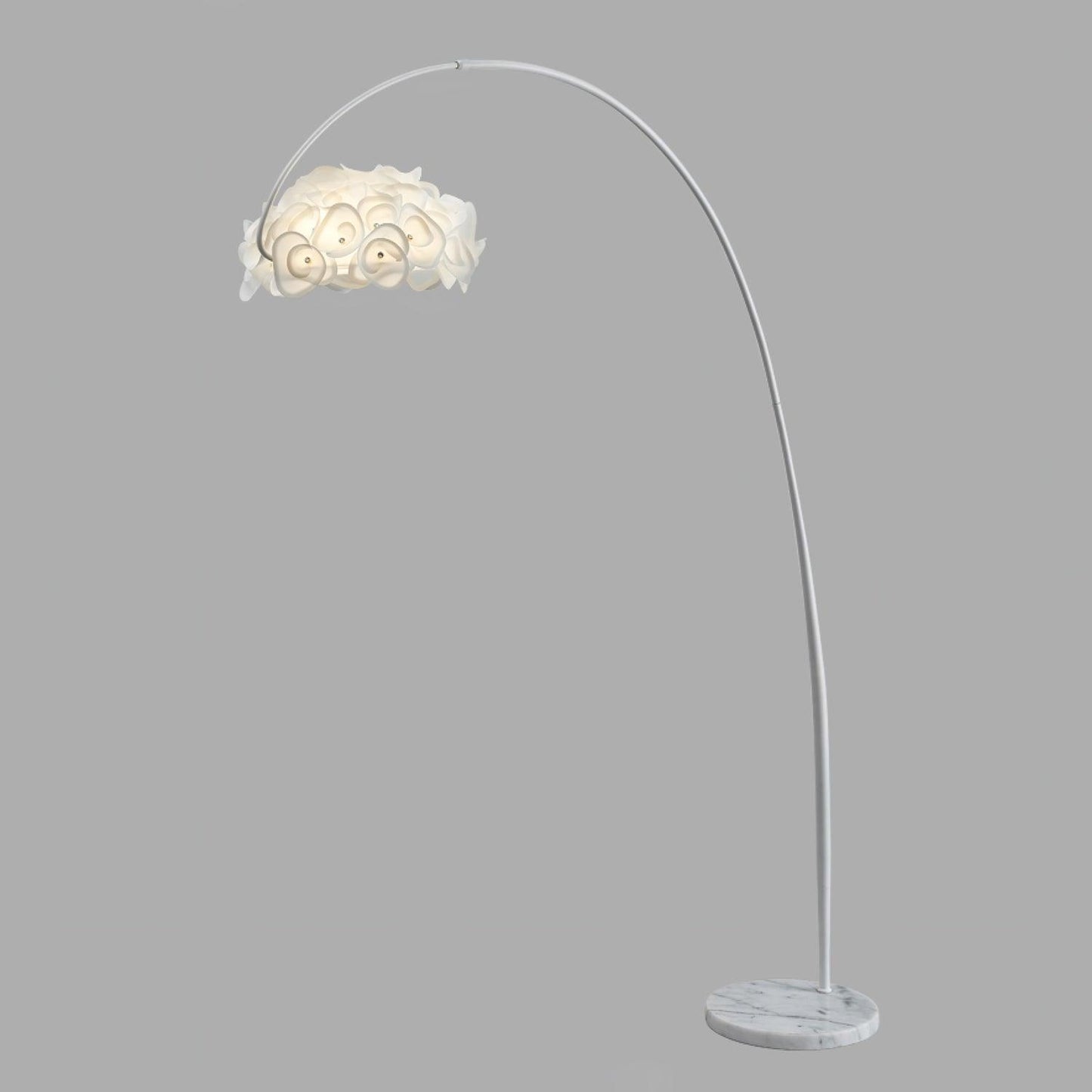 White Hydrangea Eclectic Metal Floor Lamp