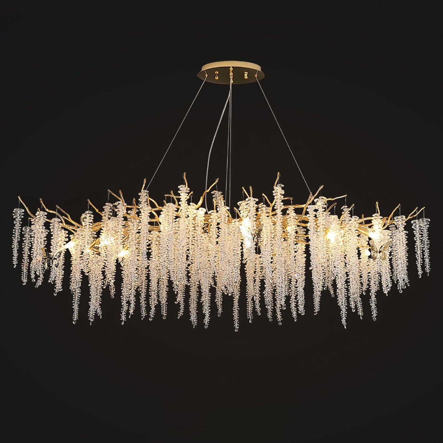 Wisteria Flower Art Deco Crystal Chandelier