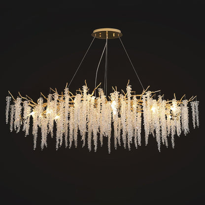 Wisteria Flower Art Deco Crystal Chandelier