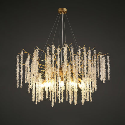 Wisteria Flower Art Deco Crystal Chandelier