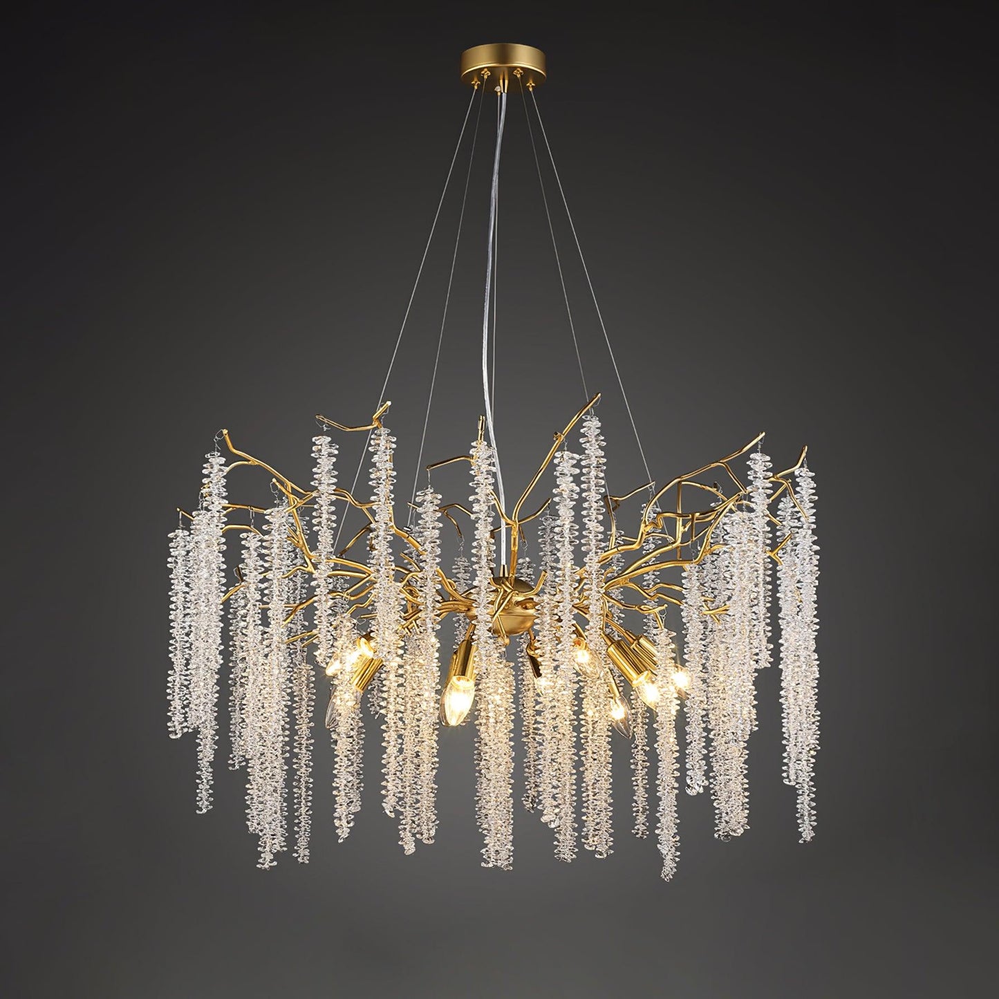 Wisteria Flower Art Deco Crystal Chandelier