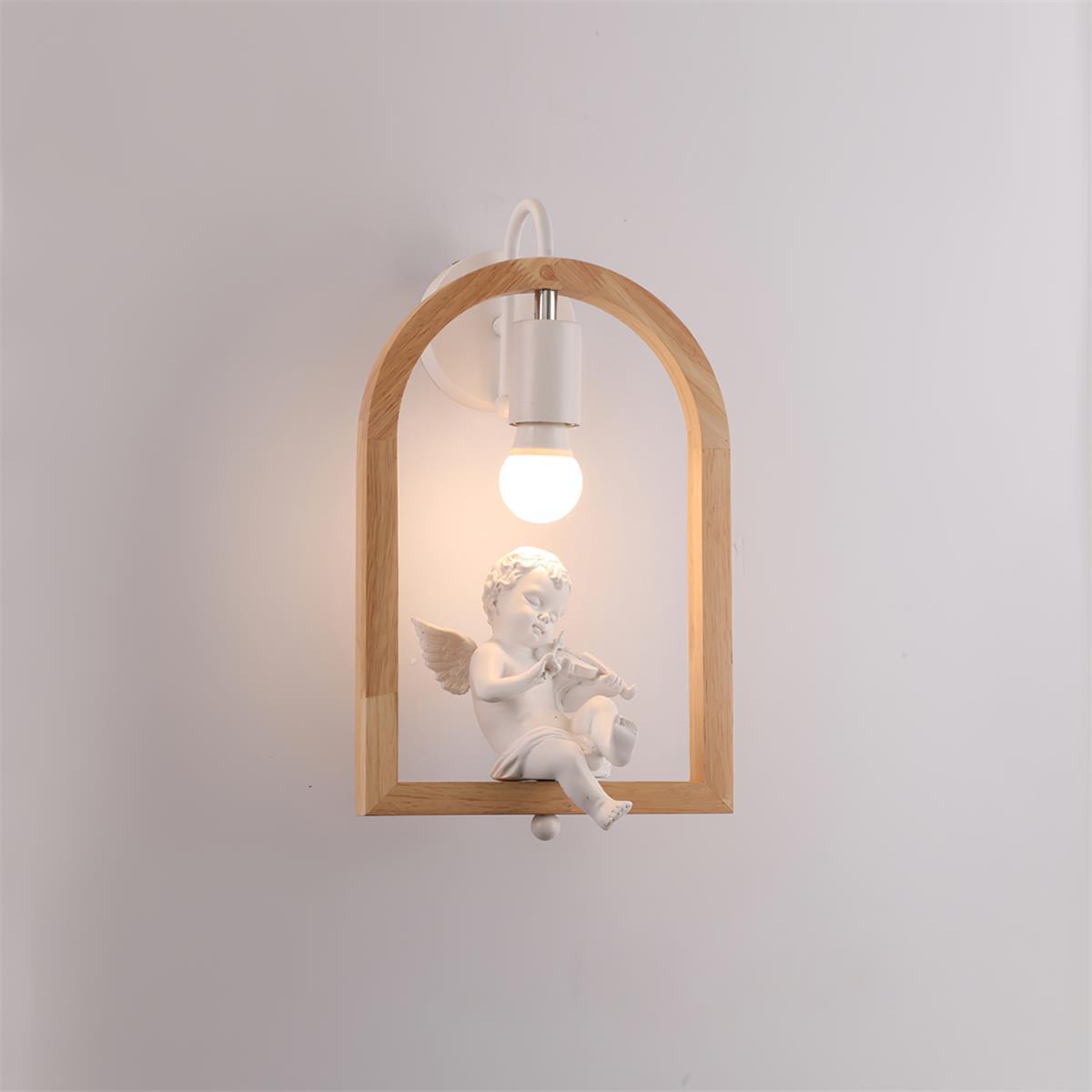 Wood Bird Resin Eclectic Metal Wall Light