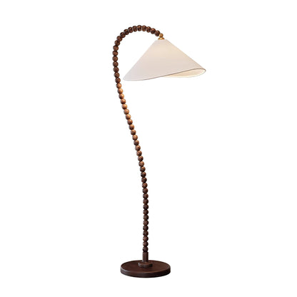 Wooden Bead Eclectic Metal Floor Lamp