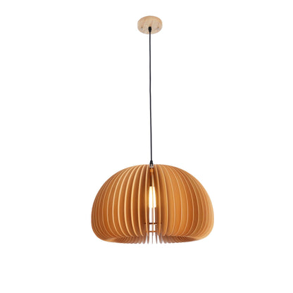 Wooden Pumpkin Eclectic Metal Pendant Lamp