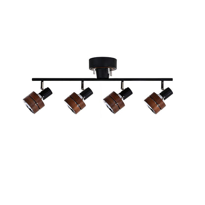 Wooden Adjustable Spot Eclectic Metal Ceiling Lamp