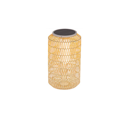 Woven Rattan Rustic Metal Outdoor Lamp