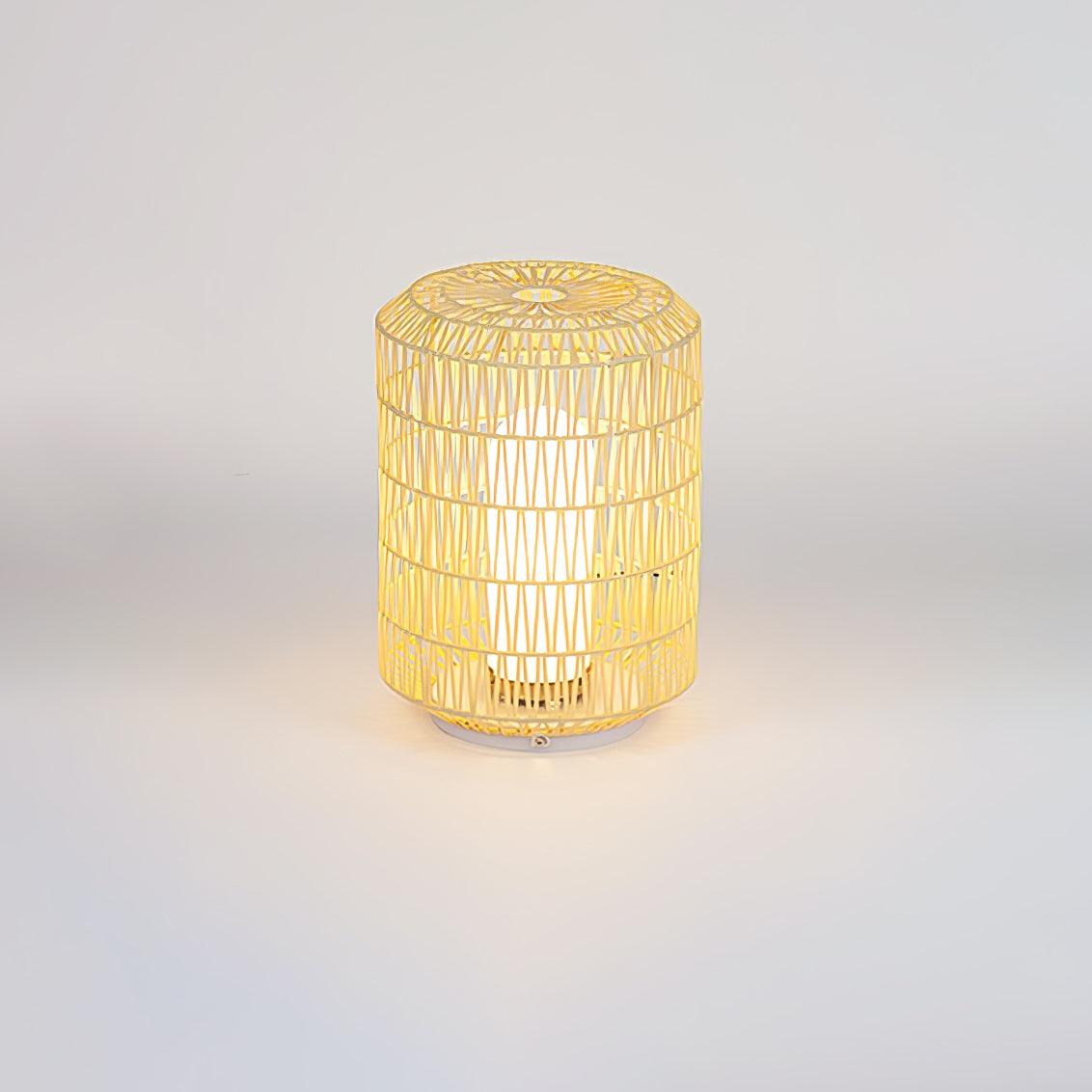 Woven Rattan Rustic Metal Outdoor Lamp