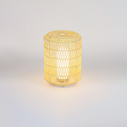 Woven Rattan Rustic Metal Outdoor Lamp