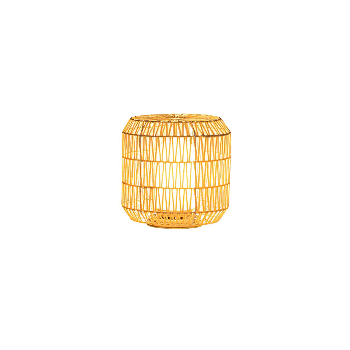 Woven Rattan Rustic Metal Outdoor Lamp