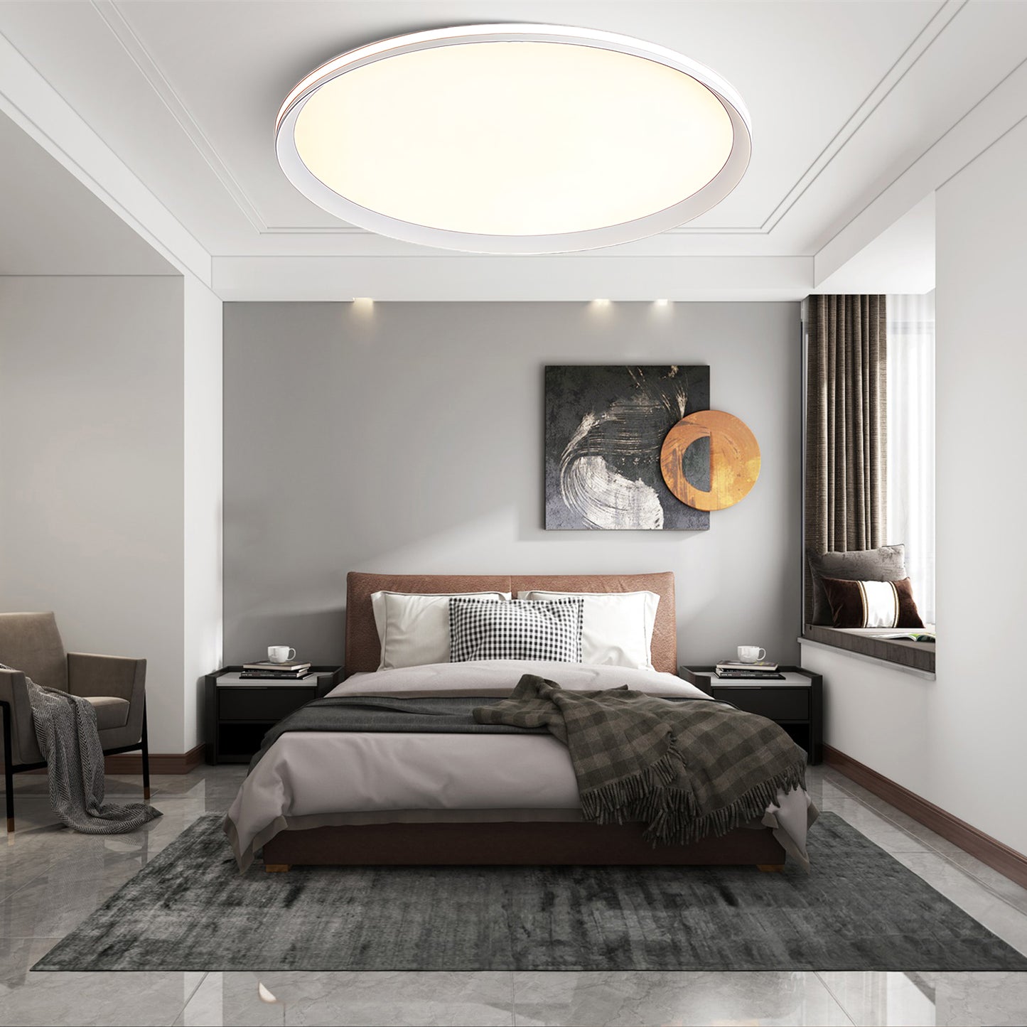 Acrylic Circular LED Modern Metal Ceiling Light