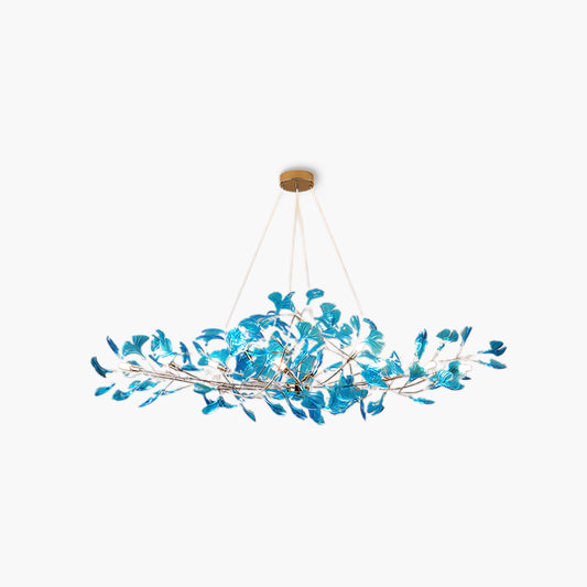 Acrylic Ginkgo Leaf Contemporary Metal Chandelier