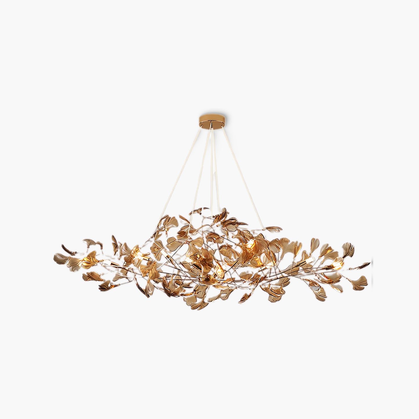 Acrylic Ginkgo Leaf Contemporary Metal Chandelier