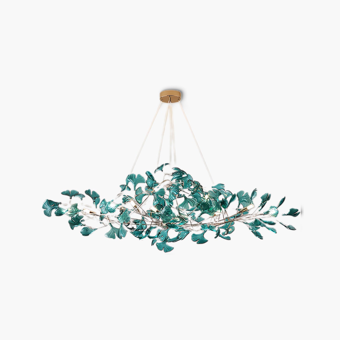 Acrylic Ginkgo Leaf Contemporary Metal Chandelier