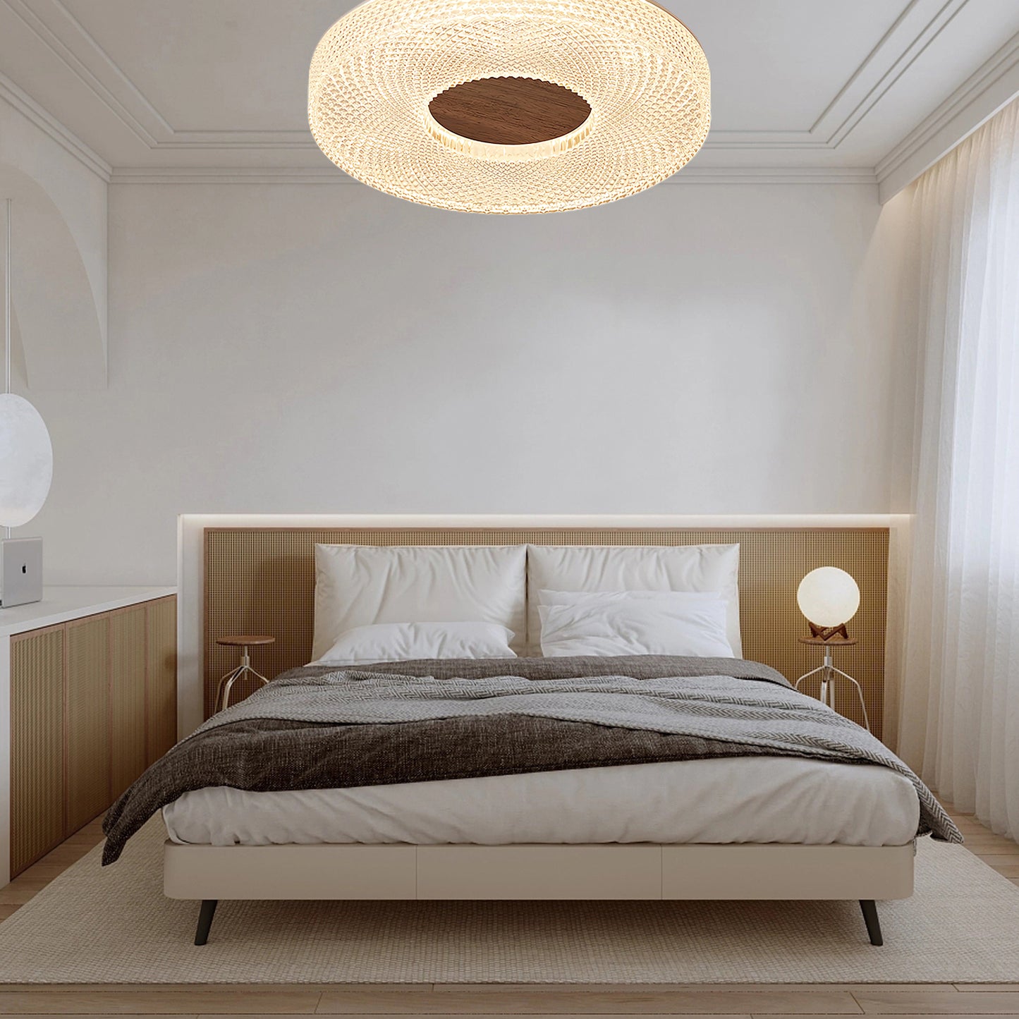 Acrylic Halo Round Contemporary Metal Ceiling Light