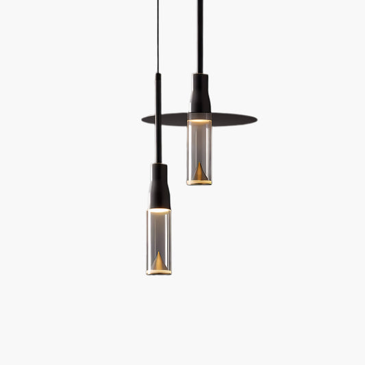 Acrylic Hat Plate Modern Brass Pendant Light