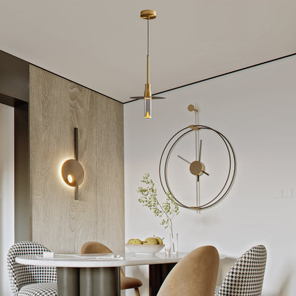 Acrylic Hat Plate Modern Brass Pendant Light