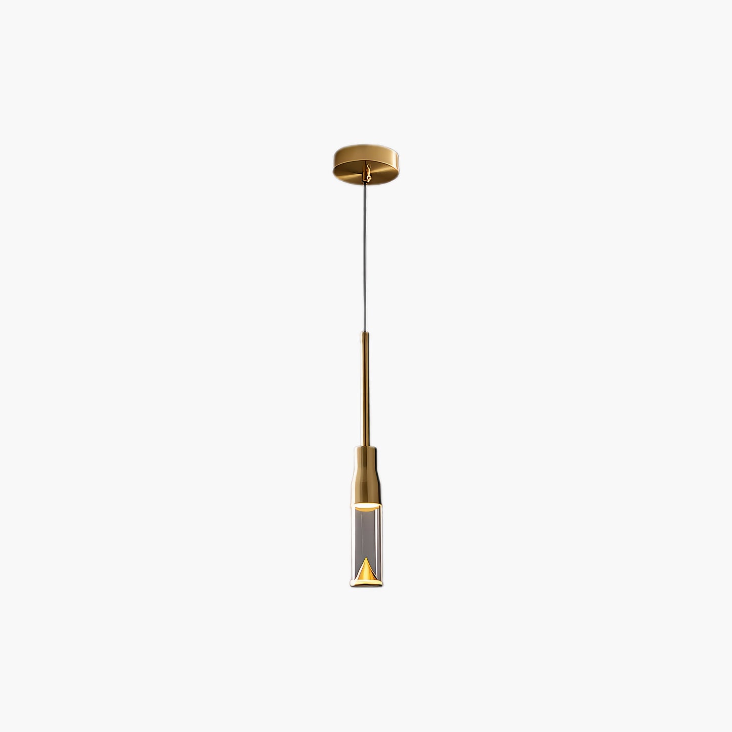 Acrylic Hat Plate Modern Brass Pendant Light