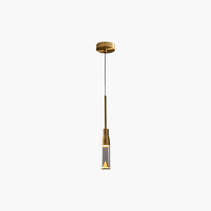 Acrylic Hat Plate Modern Brass Pendant Light