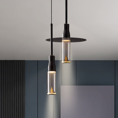 Acrylic Hat Plate Modern Brass Pendant Light