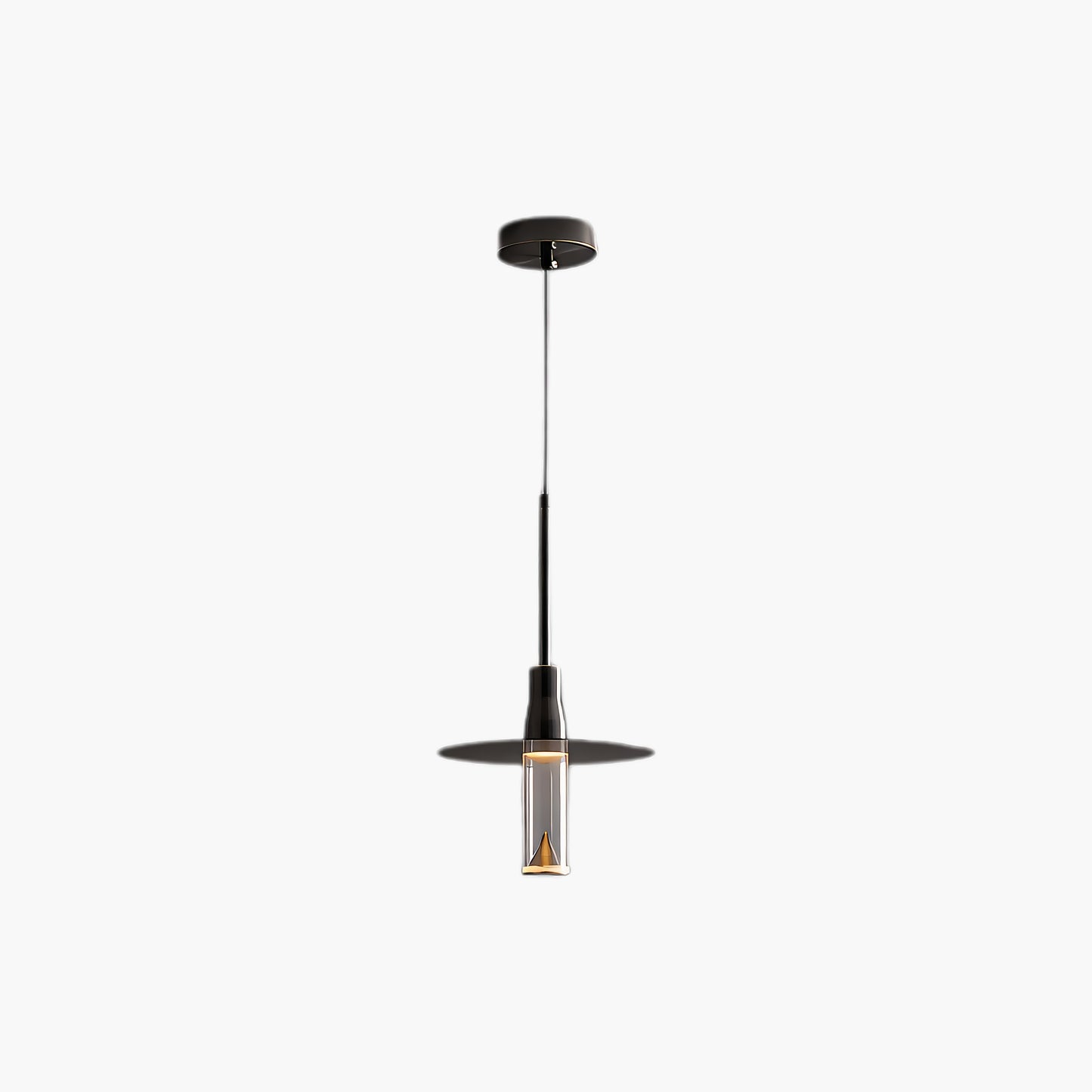 Acrylic Hat Plate Modern Brass Pendant Light