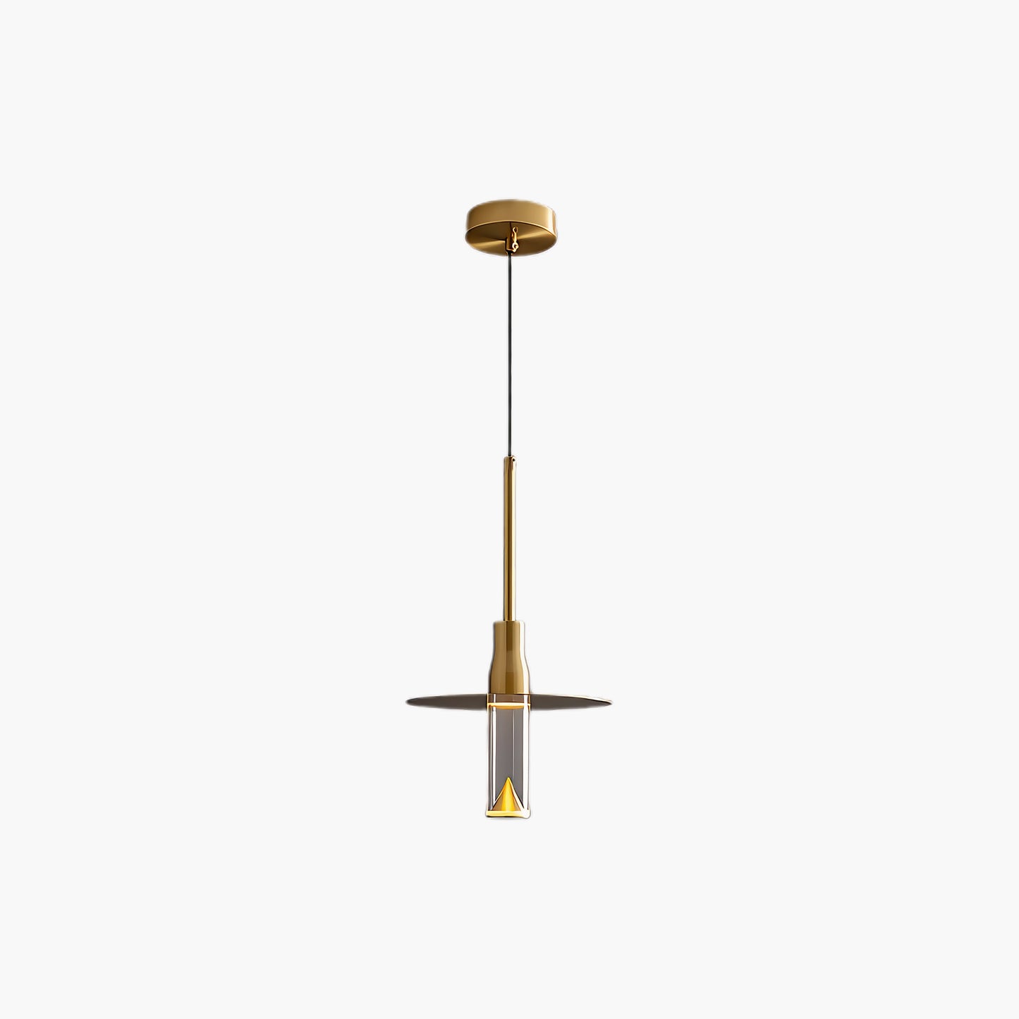 Acrylic Hat Plate Modern Brass Pendant Light