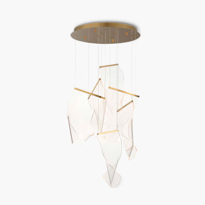 Acrylic LED Eclectic Metal Chandelier