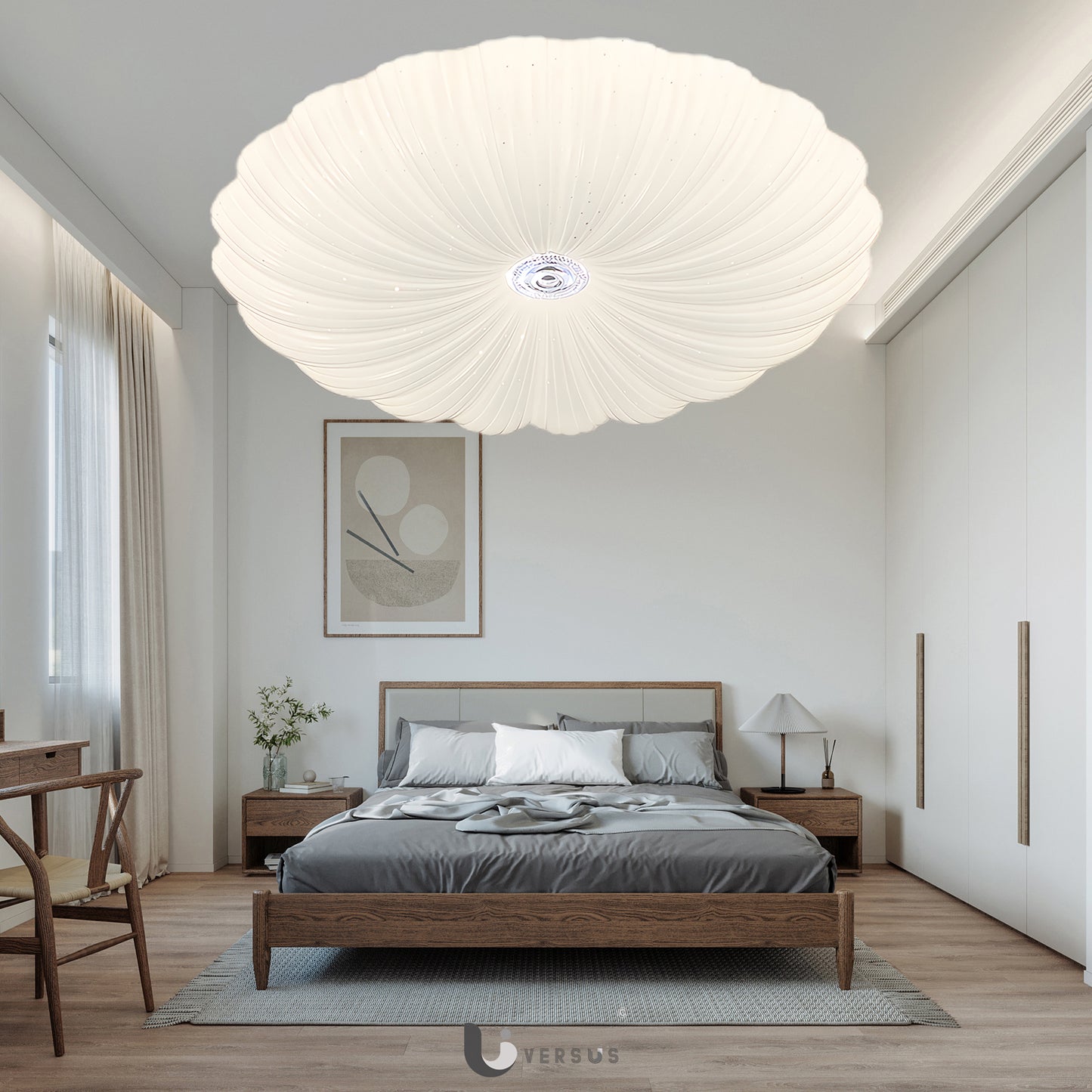 Acrylic Shell Round Minimalist Metal Ceiling Lamp