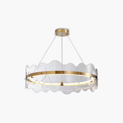 Acrylic Wave Luxury Metal Chandelier