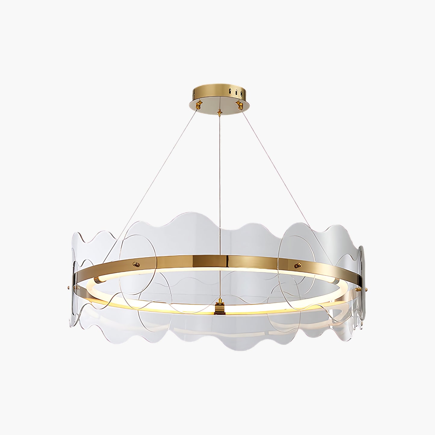 Acrylic Wave Luxury Metal Chandelier