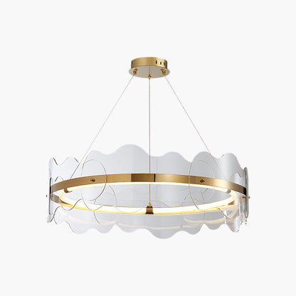 Acrylic Wave Luxury Metal Chandelier