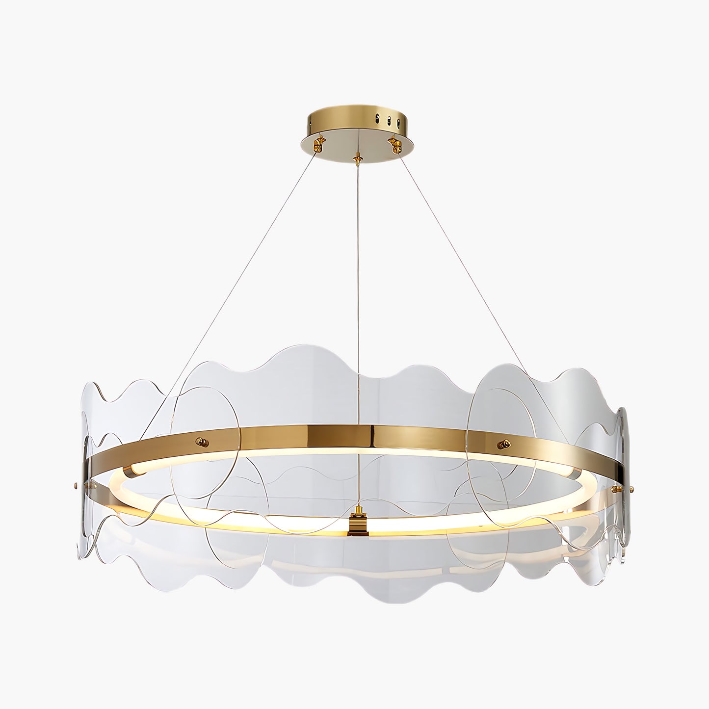 Acrylic Wave Luxury Metal Chandelier