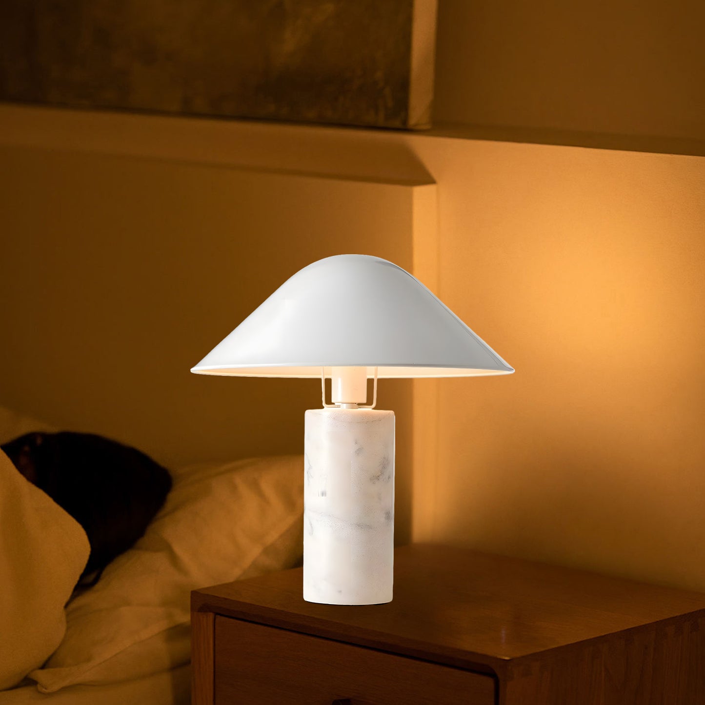 Adelaide Marble Eclectic Metal Table Lamp