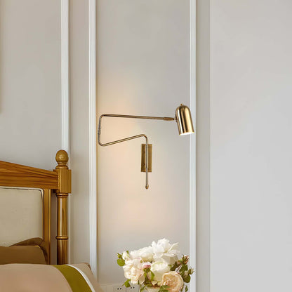 Adjustable Arm Plug In Modern Metal Wall Lamp